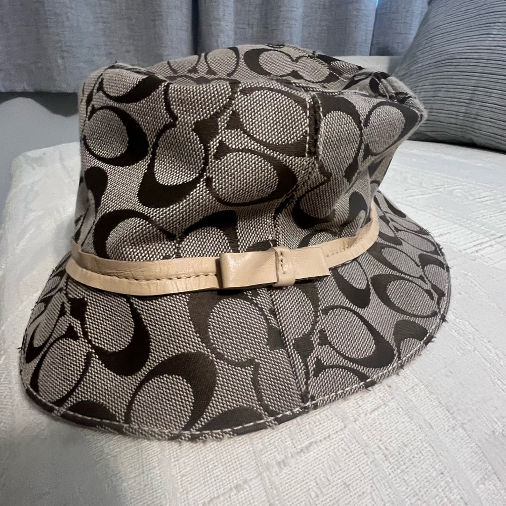 Coach Brown and Cream Patterned Hat